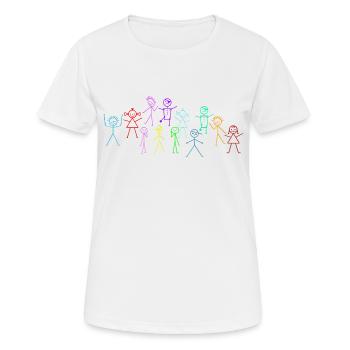 Strichmännchen - Frauen T-Shirt atmungsaktiv - Weiß - Vorne - AI Model Female 172 dark (172cm)