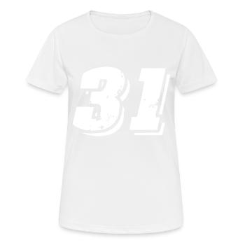 31 Symbole numérique - T-shirt respirant Femme - blanc - Devant - AI Model Female 172 dark (172cm)
