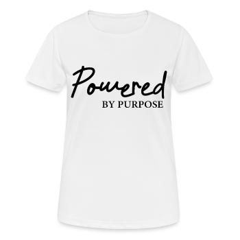 Propulsé par l’objectif - T-shirt respirant Femme - blanc - Devant - AI Model Female 172 dark (172cm)