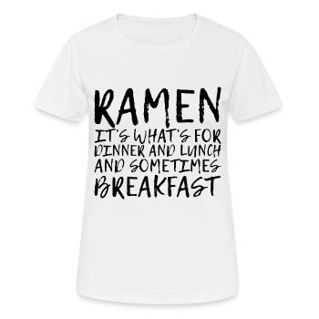 Ramen, pour le dîner et le déjeuner et le petit-déjeuner 4 - T-shirt respirant Femme - blanc - Devant - AI Model Female 172 dark (172cm)