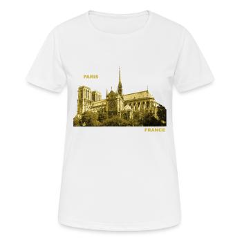 Frankreich Paris Hauptstadt Notre Dame Wahrzeichen - Frauen T-Shirt atmungsaktiv - Weiß - Vorne - AI Model Female 172 dark (172cm)