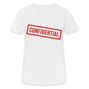 Vertraulich - Frauen T-Shirt atmungsaktiv - Weiß - Vorne - AI Model Female 172 dark (172cm)