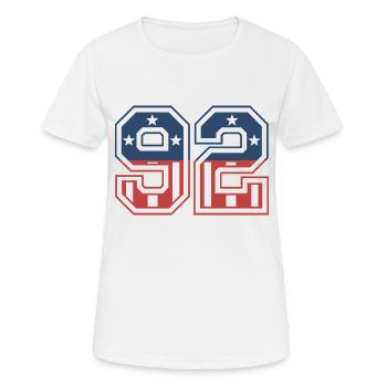 Nummer 92 USA - Frauen T-Shirt atmungsaktiv - Weiß - Vorne - AI Model Female 172 dark (172cm)