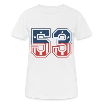 Nummer 53 USA - Frauen T-Shirt atmungsaktiv - Weiß - Vorne - AI Model Female 172 dark (172cm)