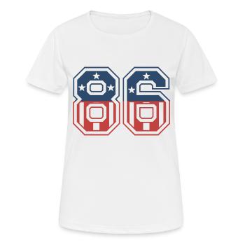 Nummer 86 USA - Frauen T-Shirt atmungsaktiv - Weiß - Vorne - AI Model Female 172 dark (172cm)