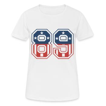 Nummer 89 USA - Frauen T-Shirt atmungsaktiv - Weiß - Vorne - AI Model Female 172 dark (172cm)
