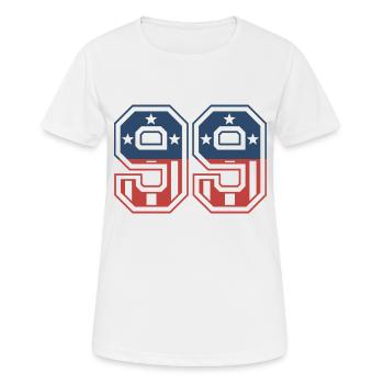 Nummer 99 USA - Frauen T-Shirt atmungsaktiv - Weiß - Vorne - AI Model Female 172 dark (172cm)