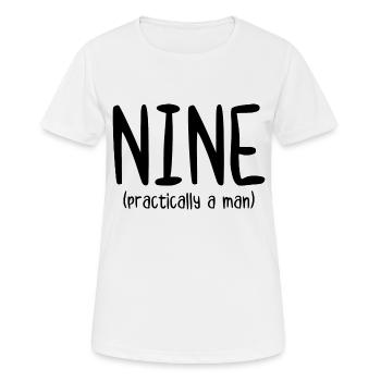 Neun praktisch ein Mann - Frauen T-Shirt atmungsaktiv - Weiß - Vorne - AI Model Female 172 dark (172cm)