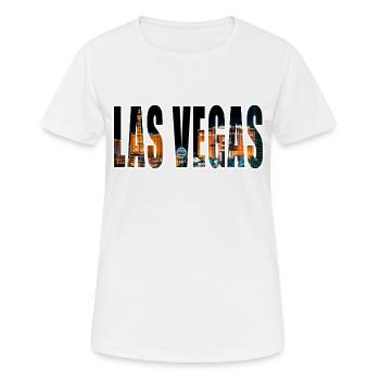 LAS VEGAS - Frauen T-Shirt atmungsaktiv - Weiß - Vorne - AI Model Female 172 dark (172cm)