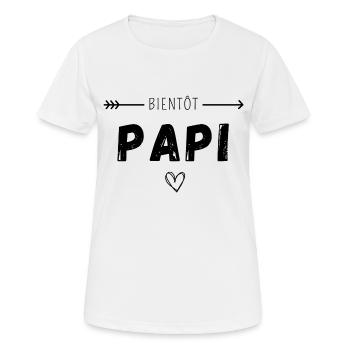 Bientôt papi - T-shirt respirant Femme - blanc - Devant - AI Model Female 172 dark (172cm)