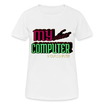 Present Hacking Coding Hacking Computer - Women's Breathable T-Shirt - white - Front - AI Model Female 172 dark (172cm)