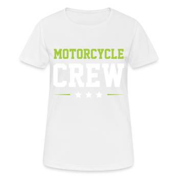 Motorcycle Crew - Frauen T-Shirt atmungsaktiv - Weiß - Vorne - AI Model Female 172 dark (172cm)