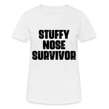 Verstopfte Nase überleben - Frauen T-Shirt atmungsaktiv - Weiß - Vorne - AI Model Female 172 dark (172cm)