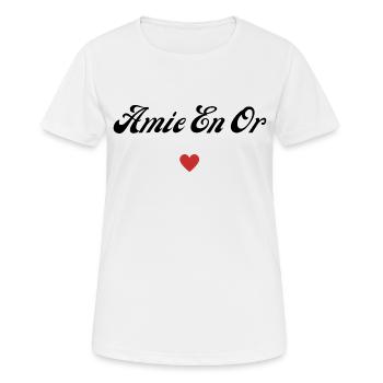 amie en or - T-shirt respirant Femme - blanc - Devant - AI Model Female 172 dark (172cm)