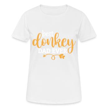Meilleur papa âne de tous les temps - T-shirt respirant Femme - blanc - Devant - AI Model Female 172 dark (172cm)