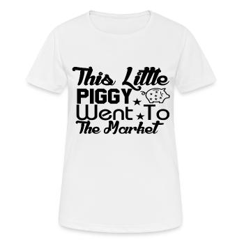 This Little Piggy Went To The Market - Frauen T-Shirt atmungsaktiv - Weiß - Vorne - AI Model Female 172 dark (172cm)