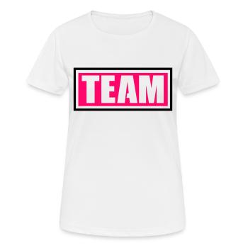 team - Frauen T-Shirt atmungsaktiv - Weiß - Vorne - AI Model Female 172 dark (172cm)