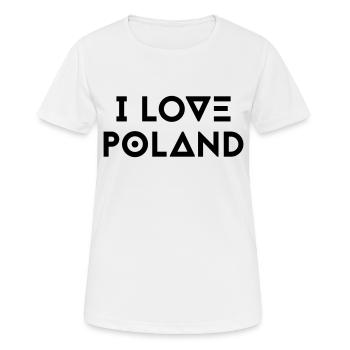 I LOVE POLAND - Frauen T-Shirt atmungsaktiv - Weiß - Vorne - AI Model Female 172 dark (172cm)