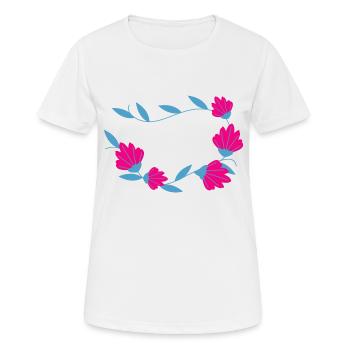 Flower Blume Pflanze - Frauen T-Shirt atmungsaktiv - Weiß - Vorne - AI Model Female 172 dark (172cm)
