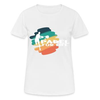 Padel Paddle Raquette Tennis Sport I Cadeau - T-shirt respirant Femme - blanc - Devant - AI Model Female 172 dark (172cm)