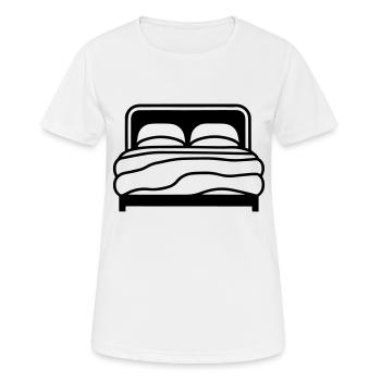 Lit deux place - T-shirt respirant Femme - blanc - Devant - AI Model Female 172 dark (172cm)
