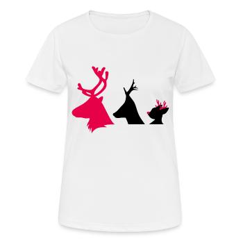 Weihnachtliche Hirschköpfe - Frauen T-Shirt atmungsaktiv - Weiß - Vorne - AI Model Female 172 dark (172cm)