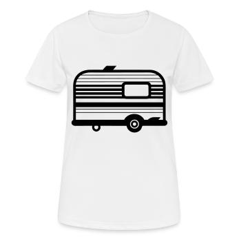 Kleiner Wohnwagen - Frauen T-Shirt atmungsaktiv - Weiß - Vorne - AI Model Female 172 dark (172cm)