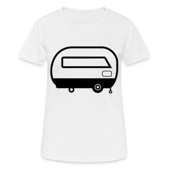 Kleiner Wohnwagen - Frauen T-Shirt atmungsaktiv - Weiß - Vorne - AI Model Female 172 dark (172cm)