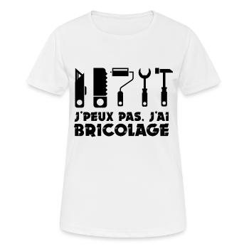 Bricoleur bricolage bricoler - T-shirt respirant Femme - blanc - Devant - AI Model Female 172 dark (172cm)