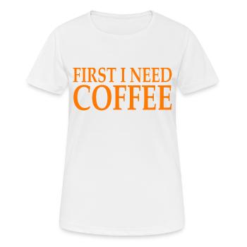 Café de bureau Cool Dire - T-shirt respirant Femme - blanc - Devant - AI Model Female 172 dark (172cm)