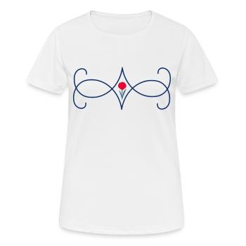 fleur de tulipe avec élément tourbillons - T-shirt respirant Femme - blanc - Devant - AI Model Female 172 dark (172cm)