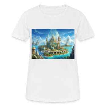 de beaux lieux mythiques – L’Atlantide avant la catastrophe - T-shirt respirant Femme - blanc - Devant - AI Model Female 172 dark (172cm)