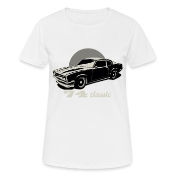74 Klassisches Muscle-Car-Auto - Frauen T-Shirt atmungsaktiv - Weiß - Vorne - AI Model Female 172 dark (172cm)