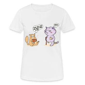 That Will Cost An Arm And A Leg Funny Cat Talking - Women's Breathable T-Shirt - white - Front - AI Model Female 172 dark (172cm)
