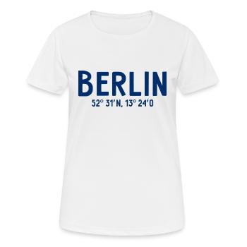 Berlin Coordinates - Berlin Bear - Women's Breathable T-Shirt - white - Front - AI Model Female 172 dark (172cm)