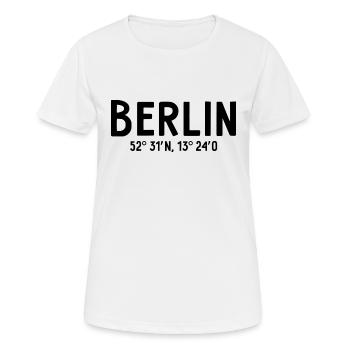 Berlin Coordinates - Berlin Bear - Women's Breathable T-Shirt - white - Front - AI Model Female 172 dark (172cm)