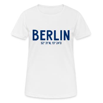 Berlin Coordinates - Berlin Bear - Women's Breathable T-Shirt - white - Front - AI Model Female 172 dark (172cm)