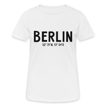 Berlin Coordinates - Berlin Bear - Women's Breathable T-Shirt - white - Front - AI Model Female 172 dark (172cm)