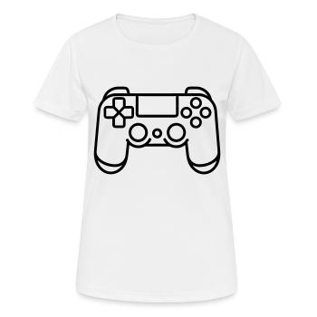 Jeux vidéo manette - T-shirt respirant Femme - blanc - Devant - AI Model Female 172 dark (172cm)