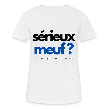 Ernsthaftes Mädchen? nein, ich mache Witze - Frauen T-Shirt atmungsaktiv - Weiß - Vorne - AI Model Female 172 dark (172cm)