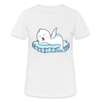 Phoque banquise - T-shirt respirant Femme - blanc - Devant - AI Model Female 172 dark (172cm)