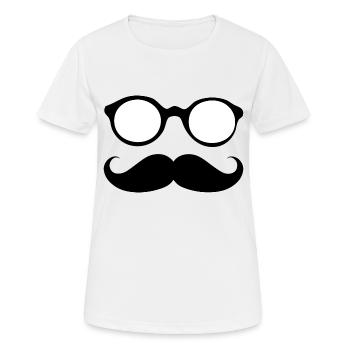 moustache - T-shirt respirant Femme - blanc - Devant - AI Model Female 172 dark (172cm)