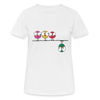 Angry birds - Frauen T-Shirt atmungsaktiv - Weiß - Vorne - AI Model Female 172 dark (172cm)