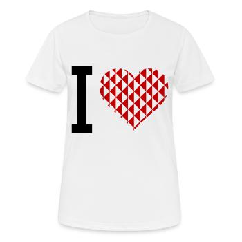 I Heart - Frauen T-Shirt atmungsaktiv - Weiß - Vorne - AI Model Female 172 dark (172cm)