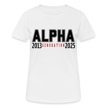 La génération alpha 2013-2025 - T-shirt respirant Femme - blanc - Devant - AI Model Female 172 dark (172cm)
