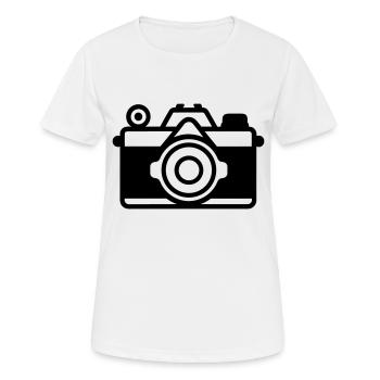 Appareil photo - T-shirt respirant Femme - blanc - Devant - AI Model Female 172 dark (172cm)