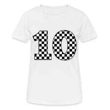 Numéro 10 à carreaux - T-shirt respirant Femme - blanc - Devant - AI Model Female 172 dark (172cm)