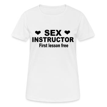Sex - Frauen T-Shirt atmungsaktiv - Weiß - Vorne - AI Model Female 172 dark (172cm)