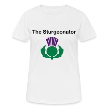 The Sturgeonator - Scottish Independence - Women's Breathable T-Shirt - white - Front - AI Model Female 172 dark (172cm)