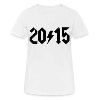 2015 - Frauen T-Shirt atmungsaktiv - Weiß - Vorne - AI Model Female 172 dark (172cm)